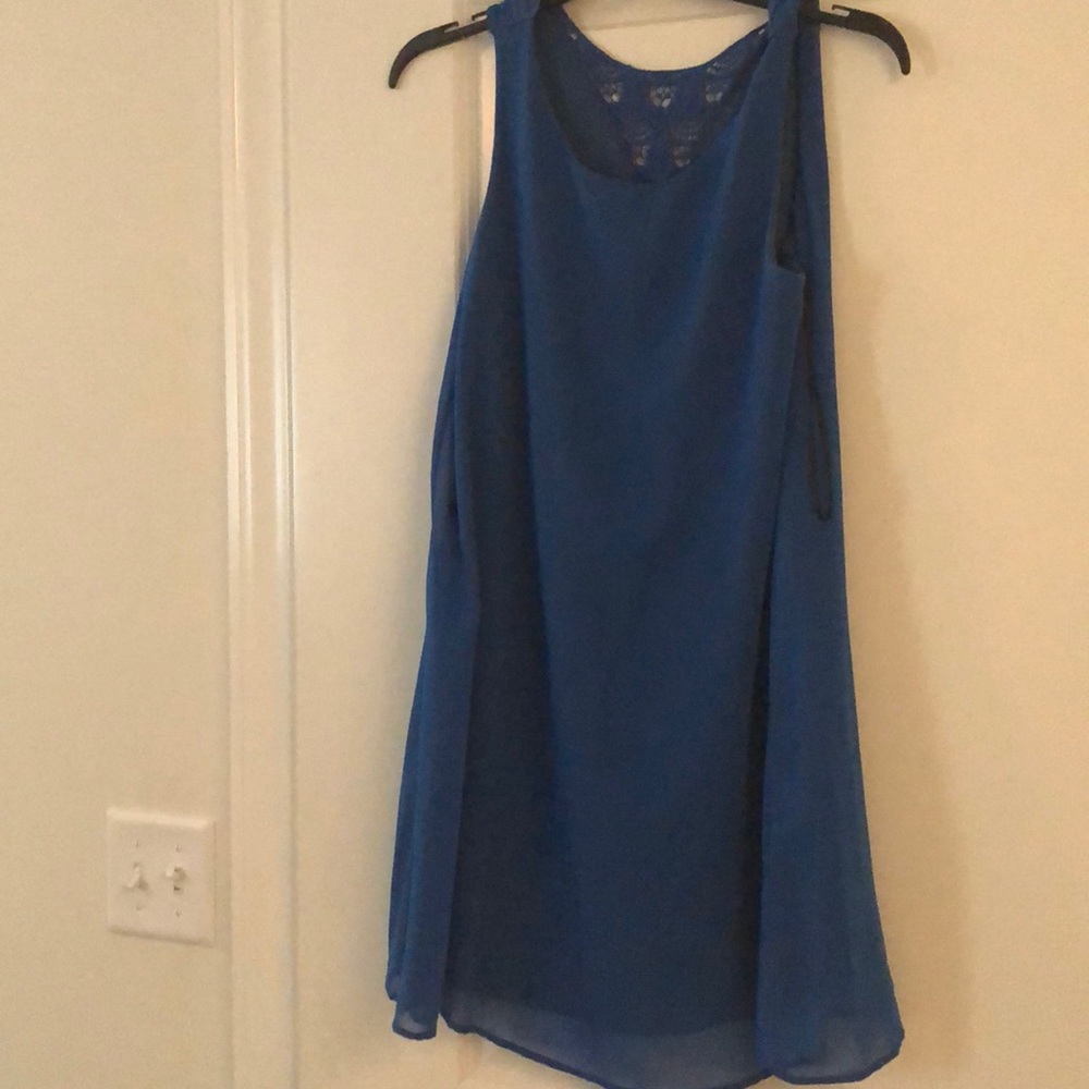 Blue dress with lace detail on back